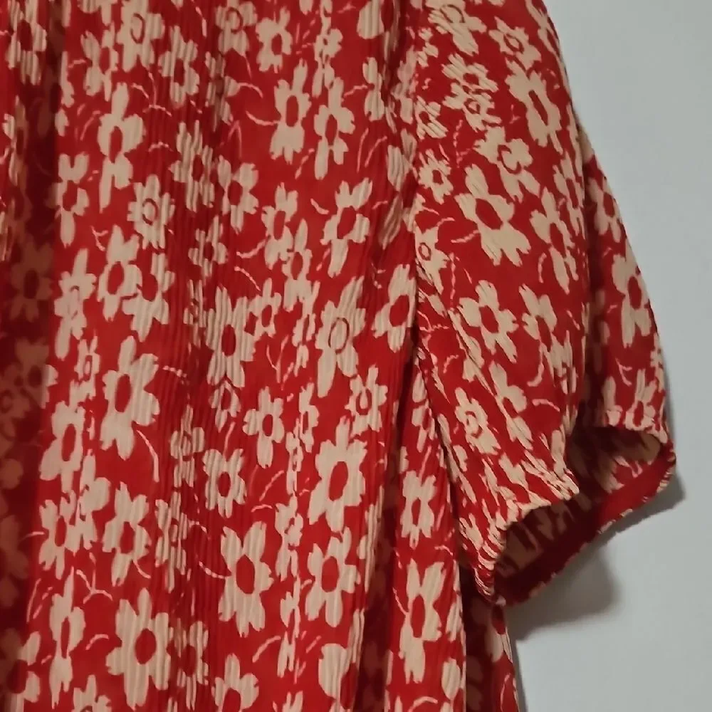Madewell Red Floral Blouse